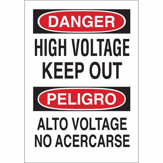 B120,20X14,RED,BLK/WHT,HIGH VOLTAGE