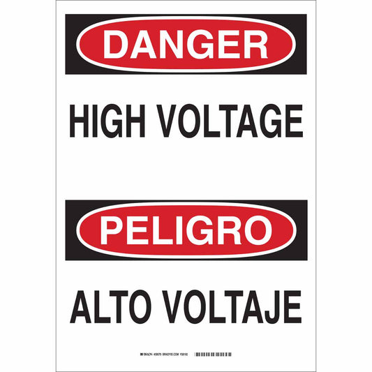 B120,20X14,RED,BLK/WHT,HIGH VOLTAGE/ALTO