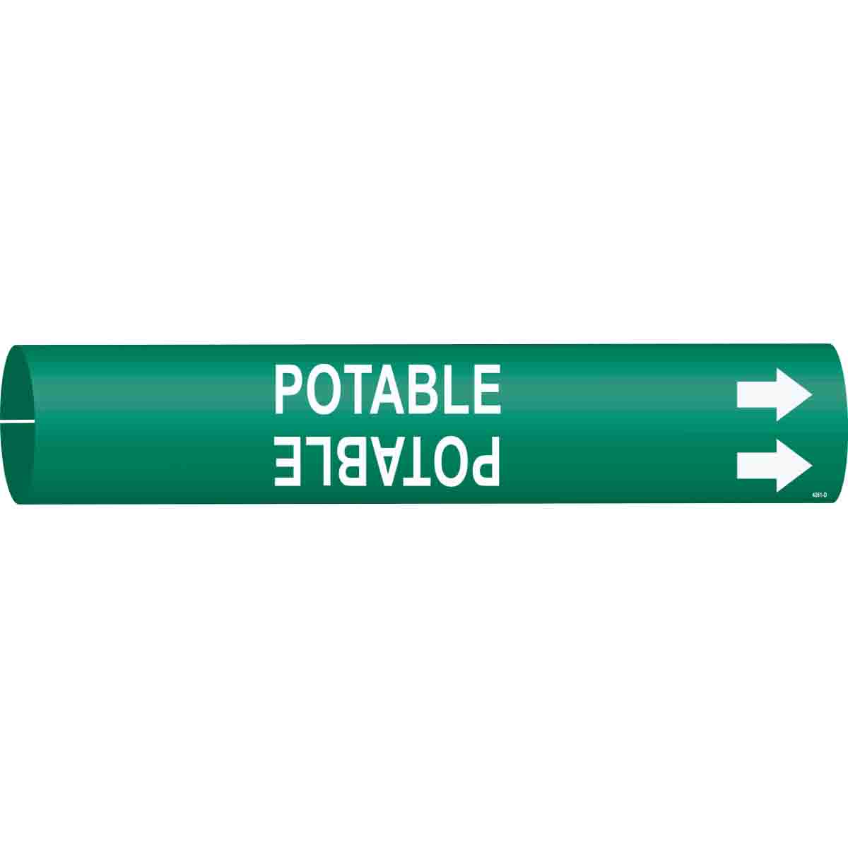 B915 PIPEMARKER SIZE D WHITE/GREEN