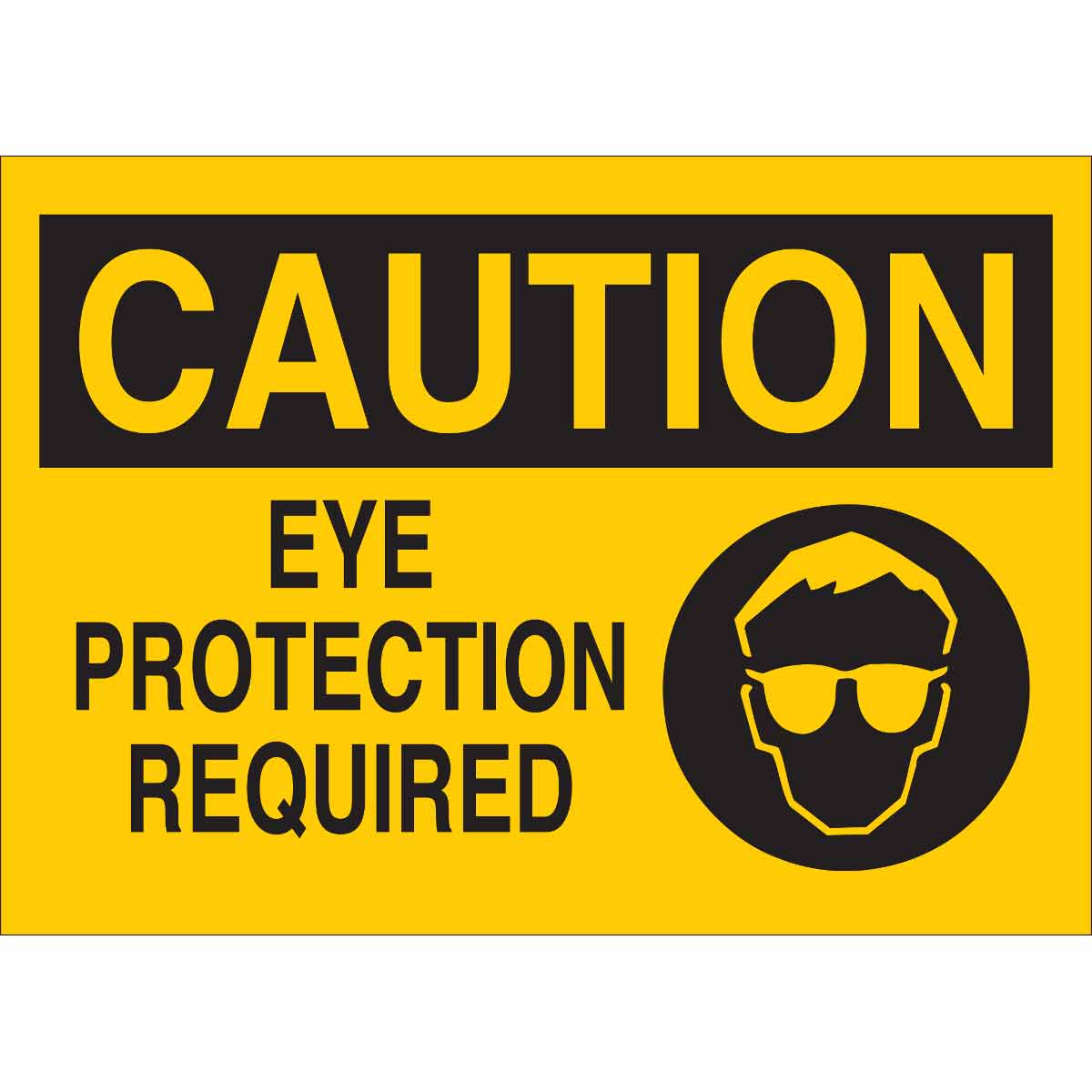 B120,7X10,BLK/YEL,EYE PROTECTION REQUIRE