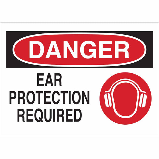 B401 10X14 RED/BLK/WHT DANGER EAR PROTEC