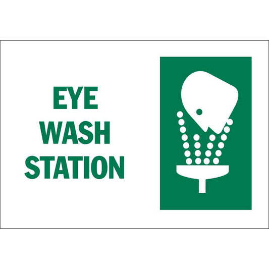 B120,10X14,GRN/WHT,EYE WASH STATION