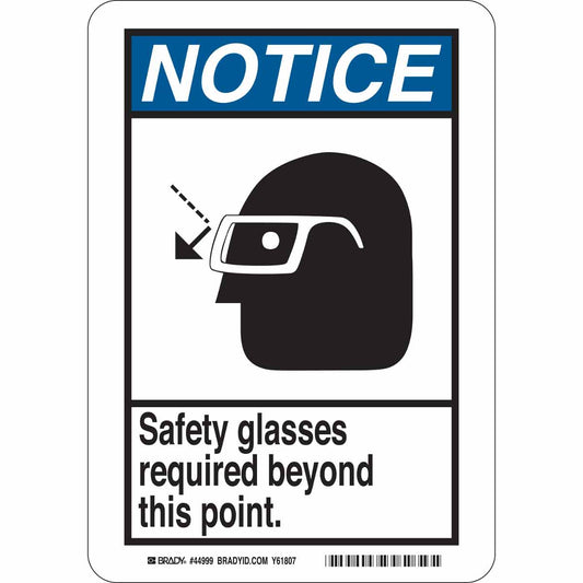 B401 14X10 ANSI BLK,BLU/WHT SAFETY GLASS