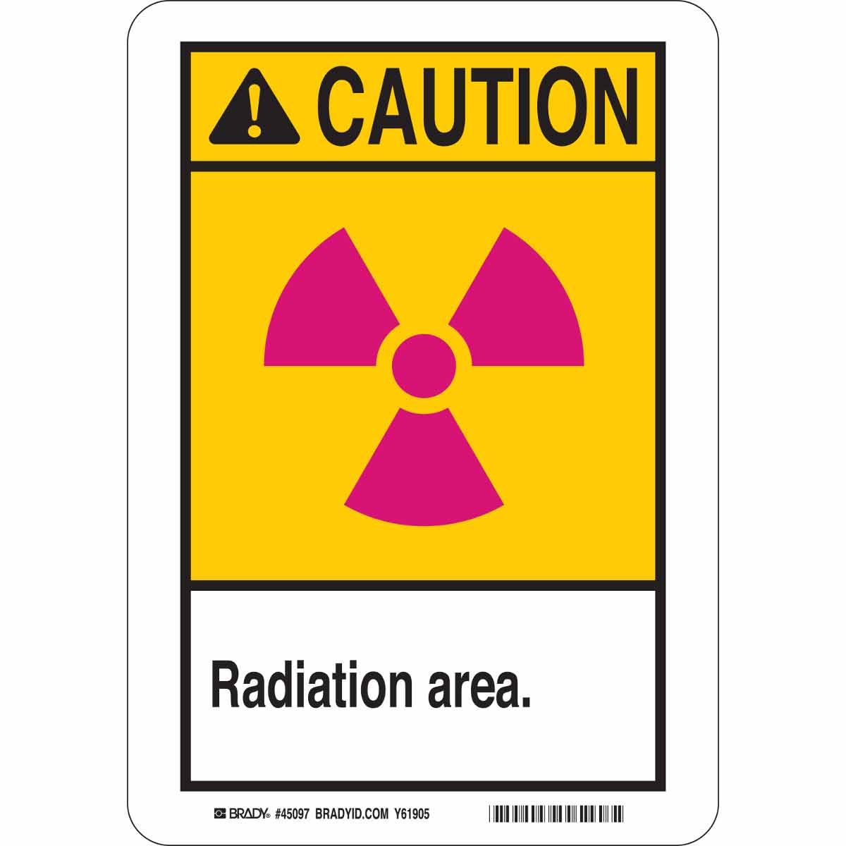 B120 10X7 ANSI BLK,MGN,YEL/WHT RADIATION