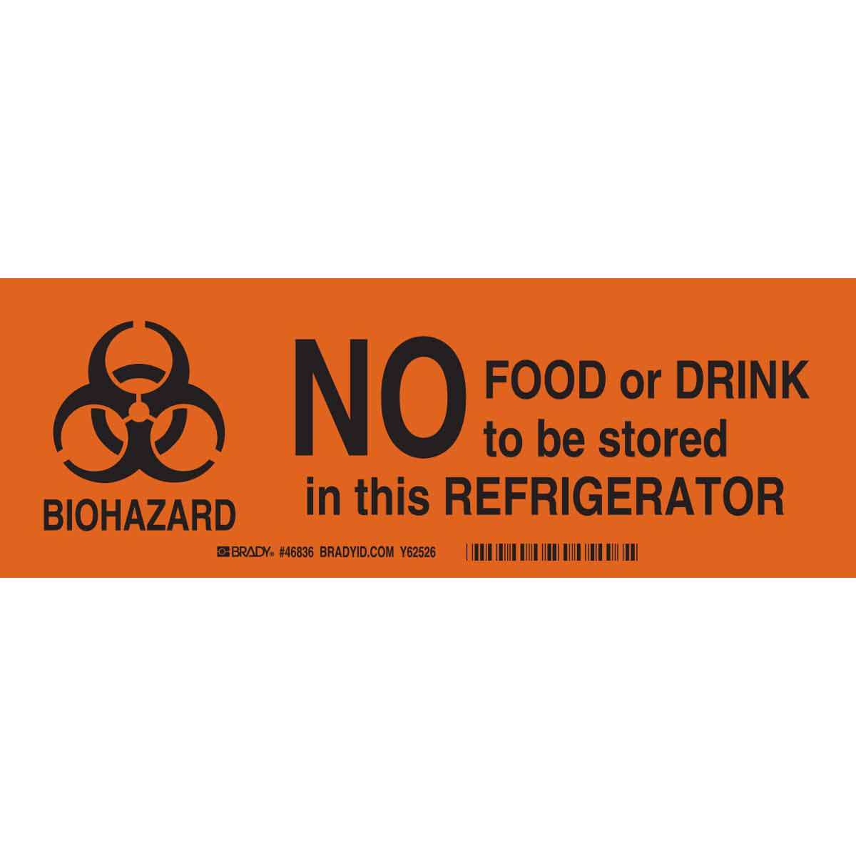 B555 3.5X10 BLK/ORG NO FOOD OR DRINK....