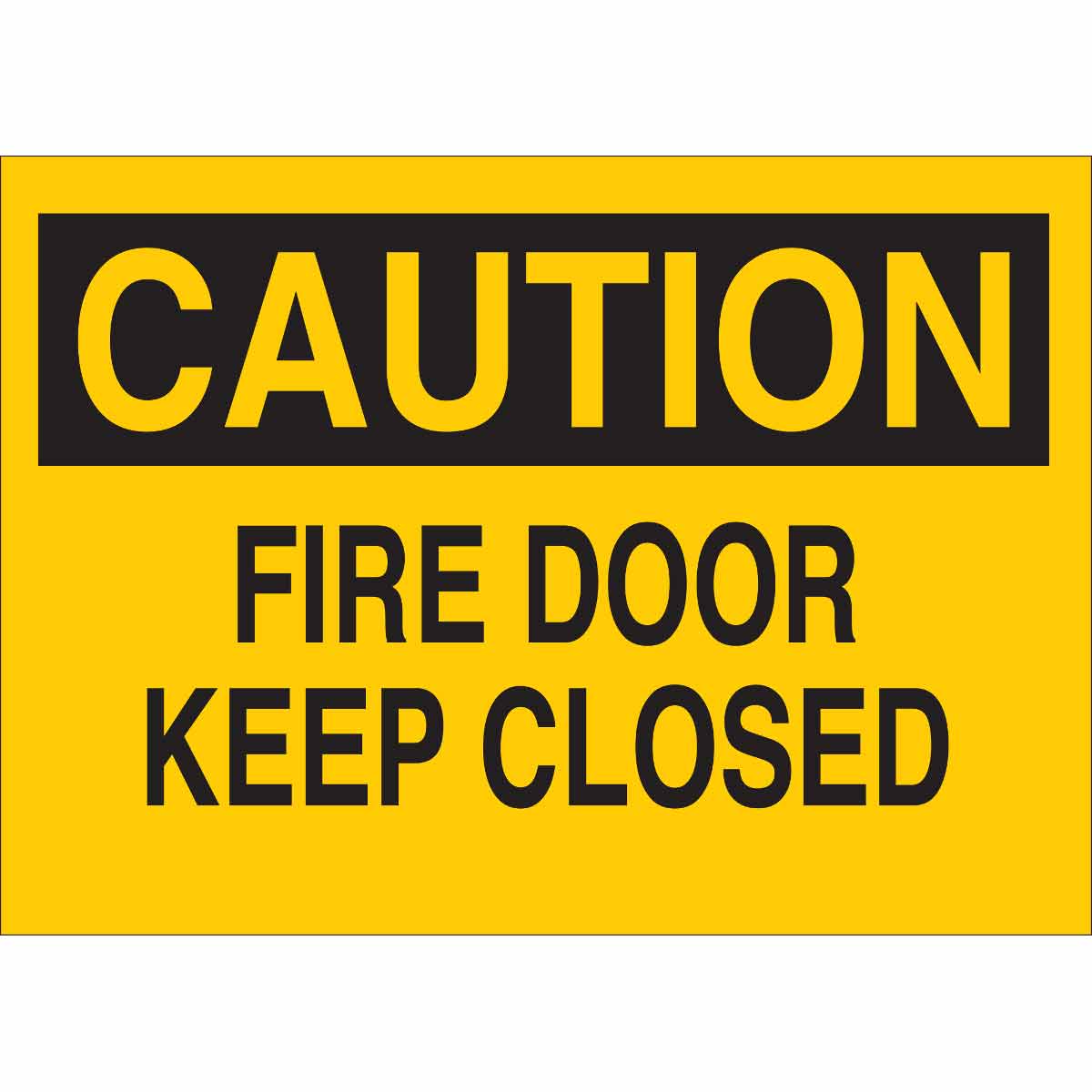 B555 10X14 BLK/YEL CAUTION FIRE DOOR KEE