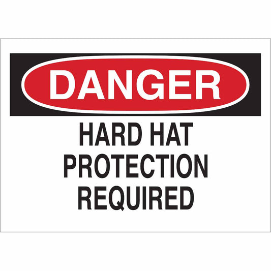 B401 10X14 RED/BLK/WHT DANGER HARD HAT P