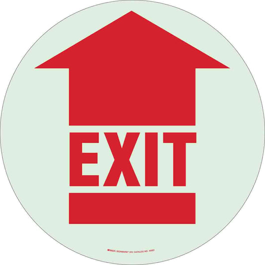 B808,17" DIA RED/GLOW, EXIT FLOOR SIGN