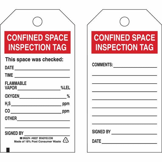TAG B851 5.75X3 BLK/RED/WHT 2-SIDE 25/PK