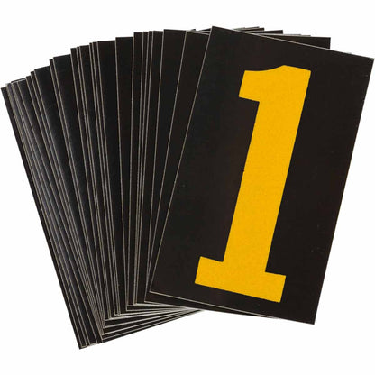 1 in Plastic N&L Yellow on Black 1 25/PK