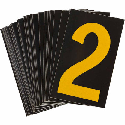 1 in Plastic N&L Yellow on Black 2 25/PK