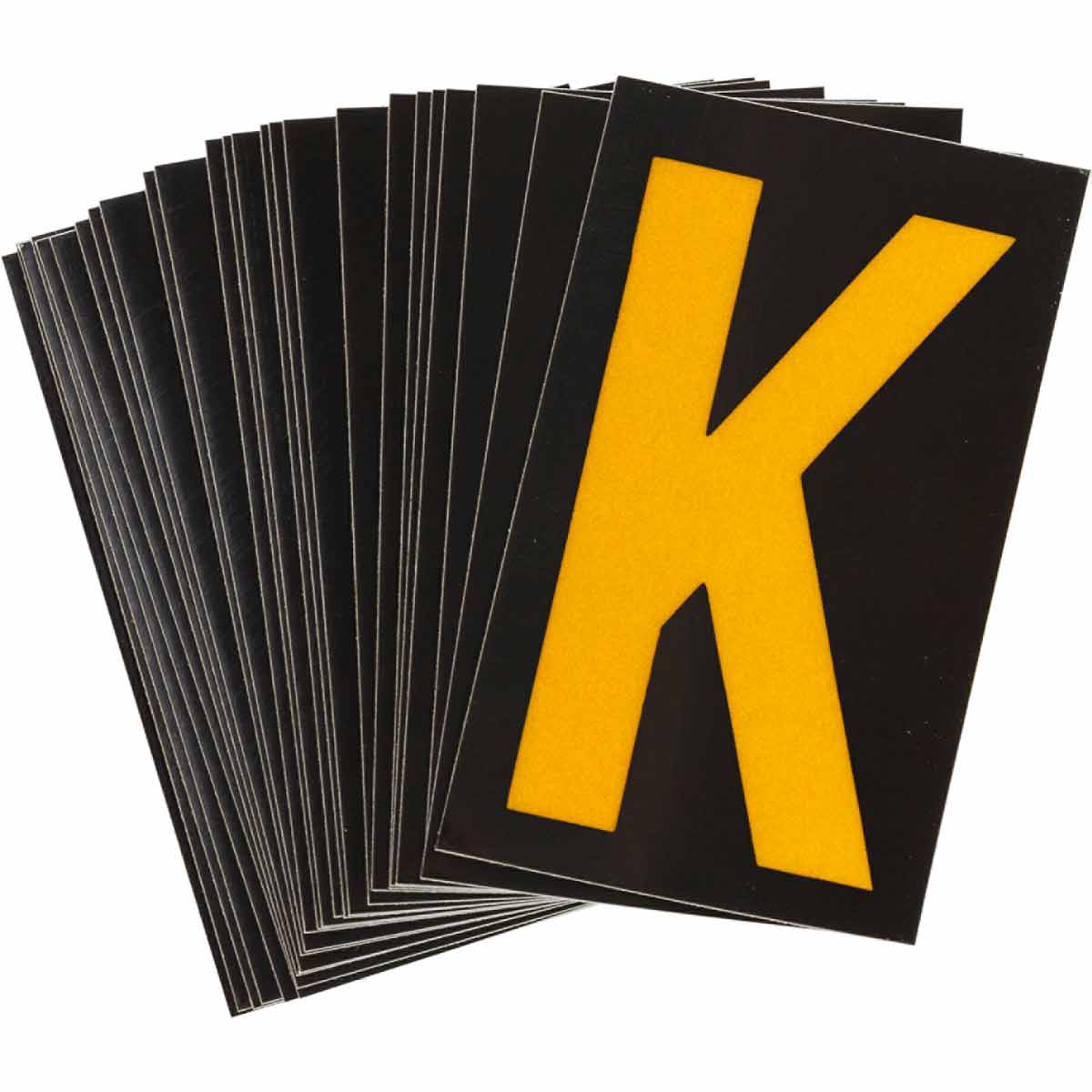 1 in Plastic N&L Yellow on Black K 25/PK