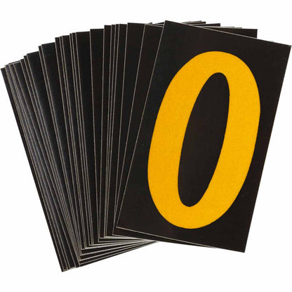 1 in Plastic N&L Yellow on Black O 25/PK