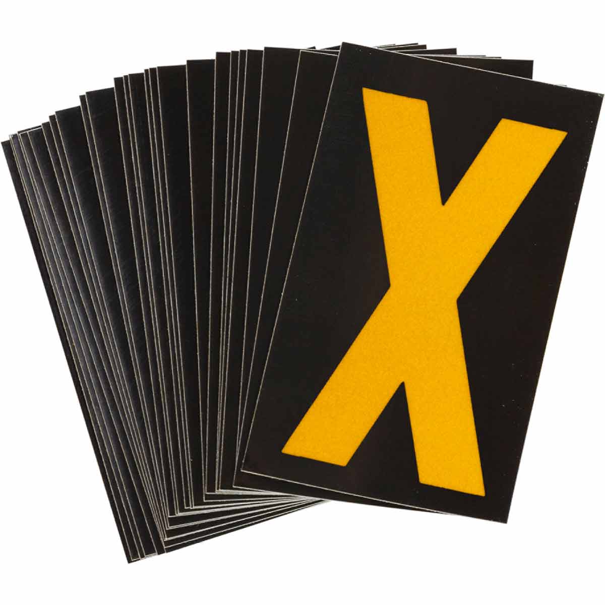 1 in Plastic N&L Yellow on Black X 25/PK