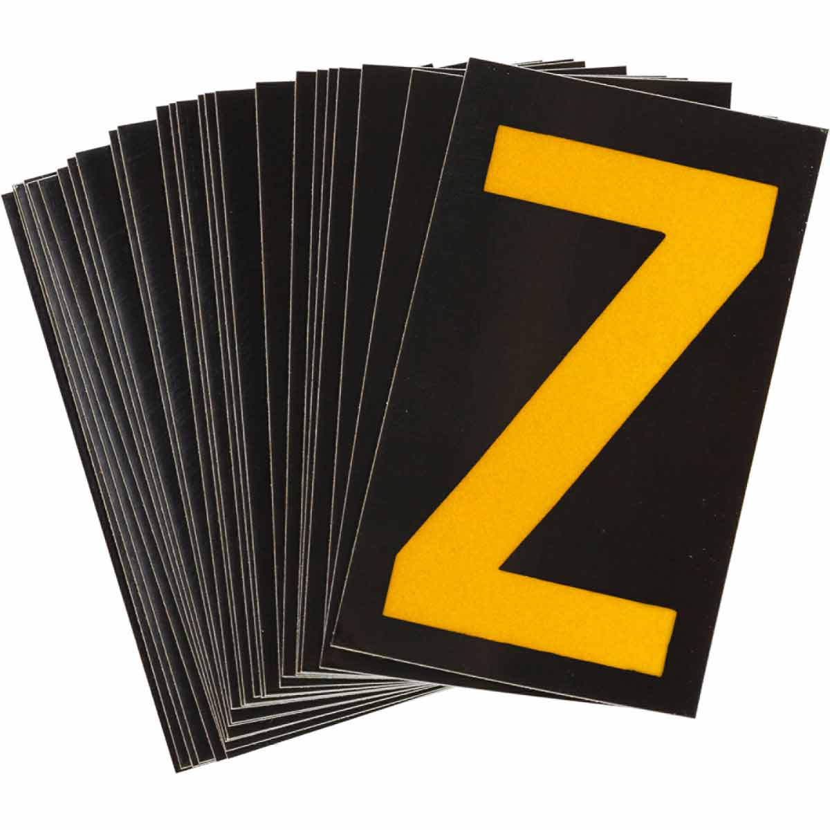 1 in Plastic N&L Yellow on Black Z 25/PK