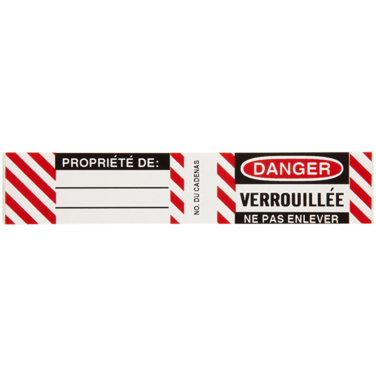 Padlock Labels Vinyl DANGER French 6PK