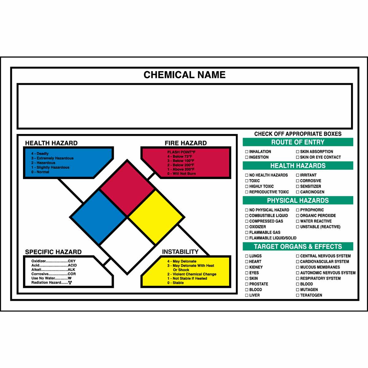 B946 NFPA TARGET LABEL 10X14 5 COLOR