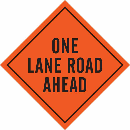 SIGN, LANE RD AHD ,BLK/ORG,48X48REF