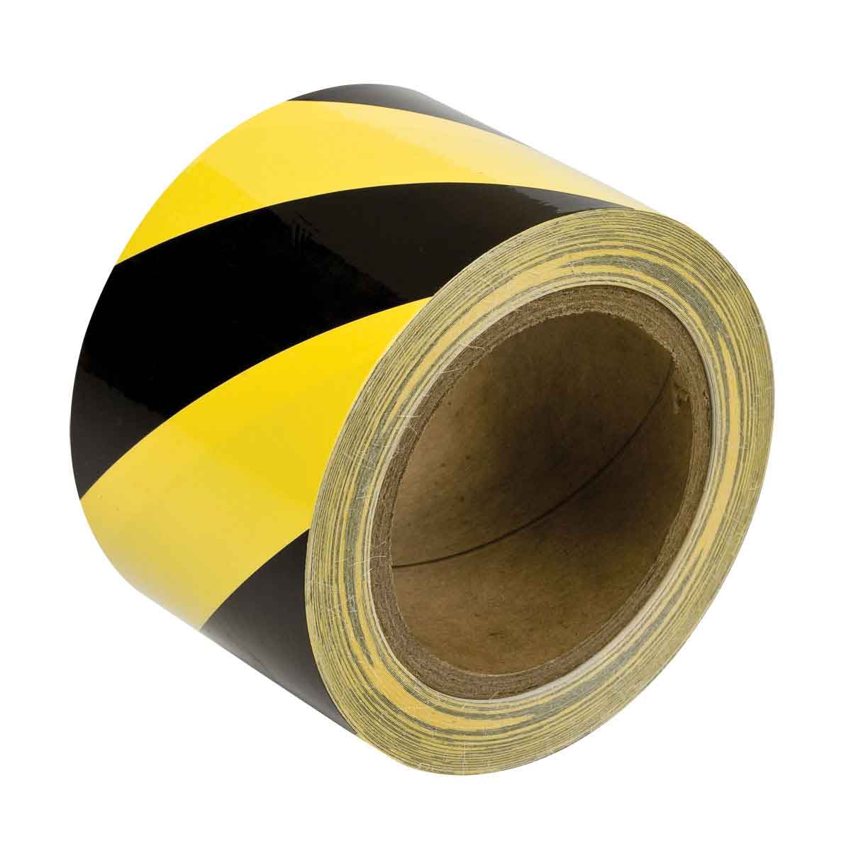 B950 3"X60' BLK/YEL STRIPED AISLE TAPE