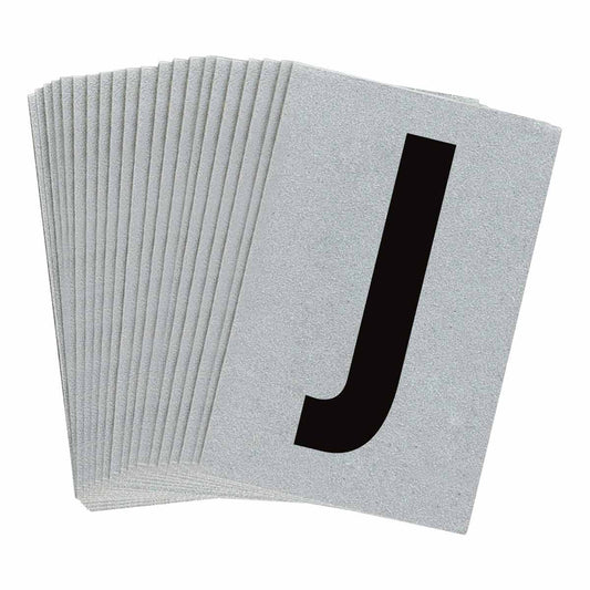 1 in Plastic N&L Black on Silver J 25/PK