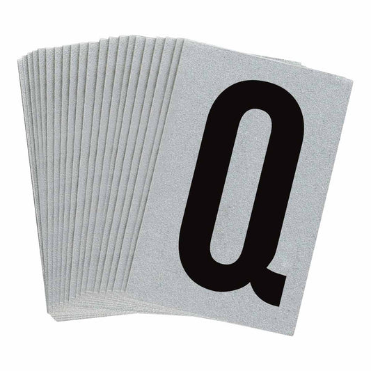 1 in Plastic N&L Black on Silver Q 25/PK