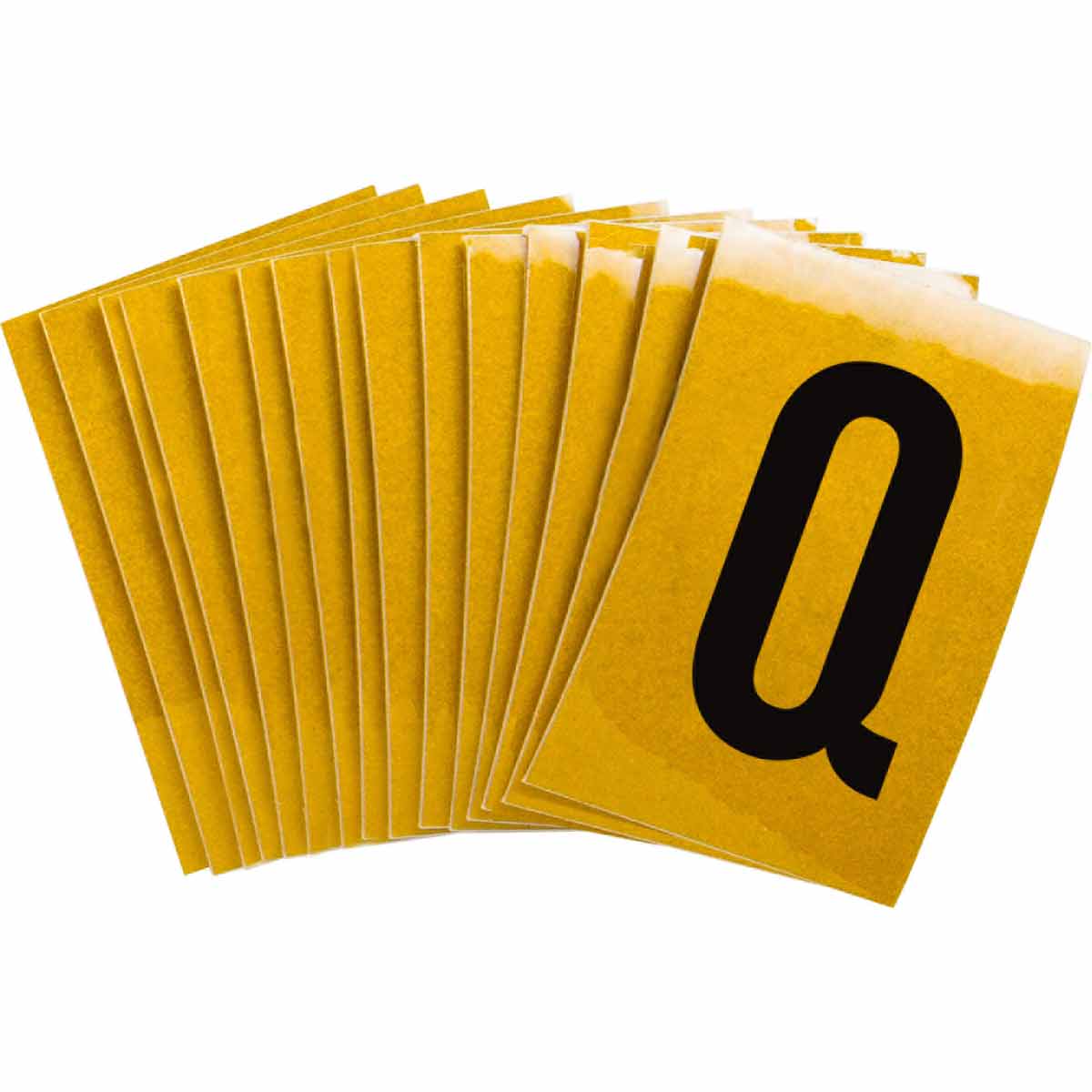 1 in Plastic N&L Black on Yellow Q 25/PK