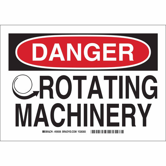 B120,10X14,BLK,RED/WHT,DNGR ROTATING MAC