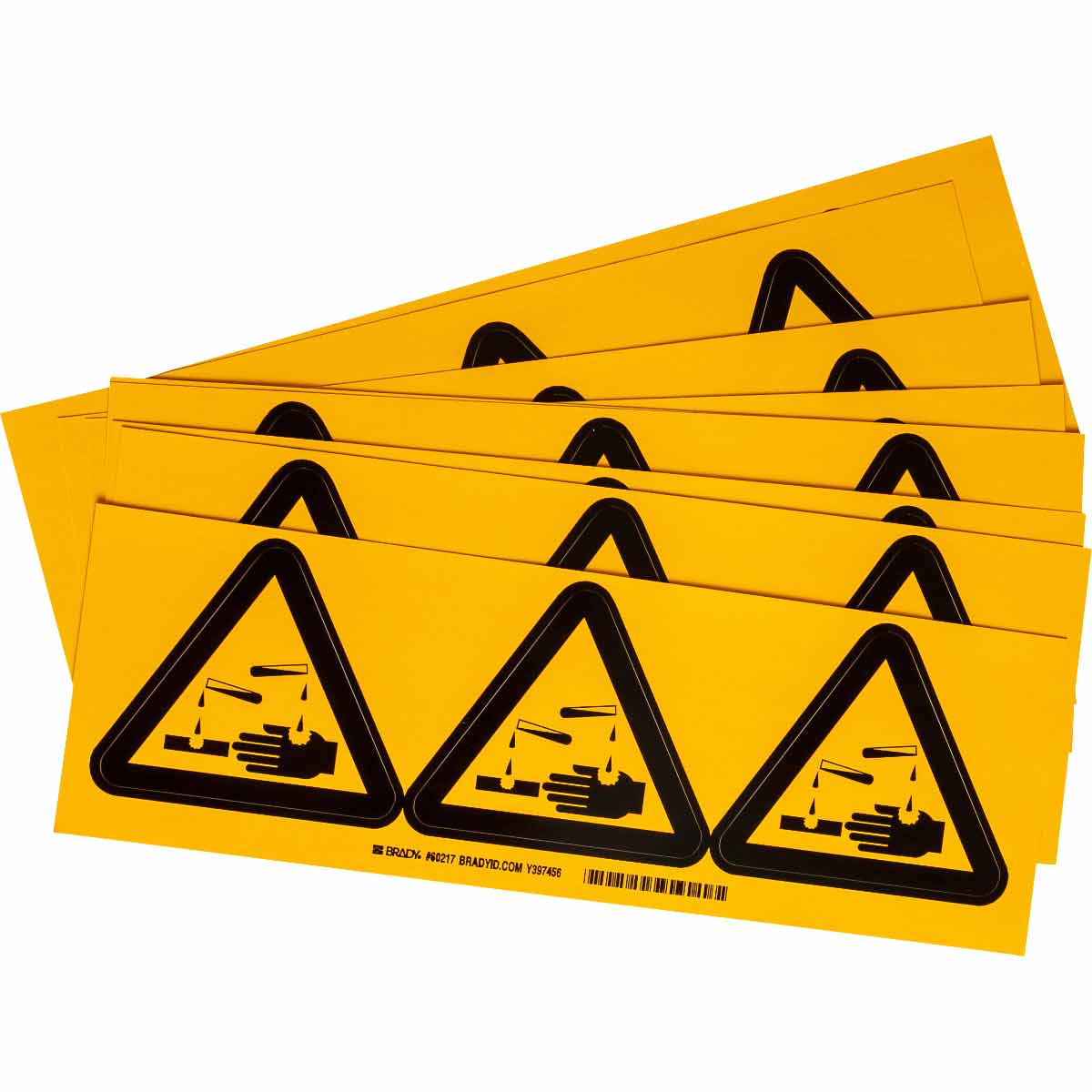 WARNING ACID LABEL 4x 4