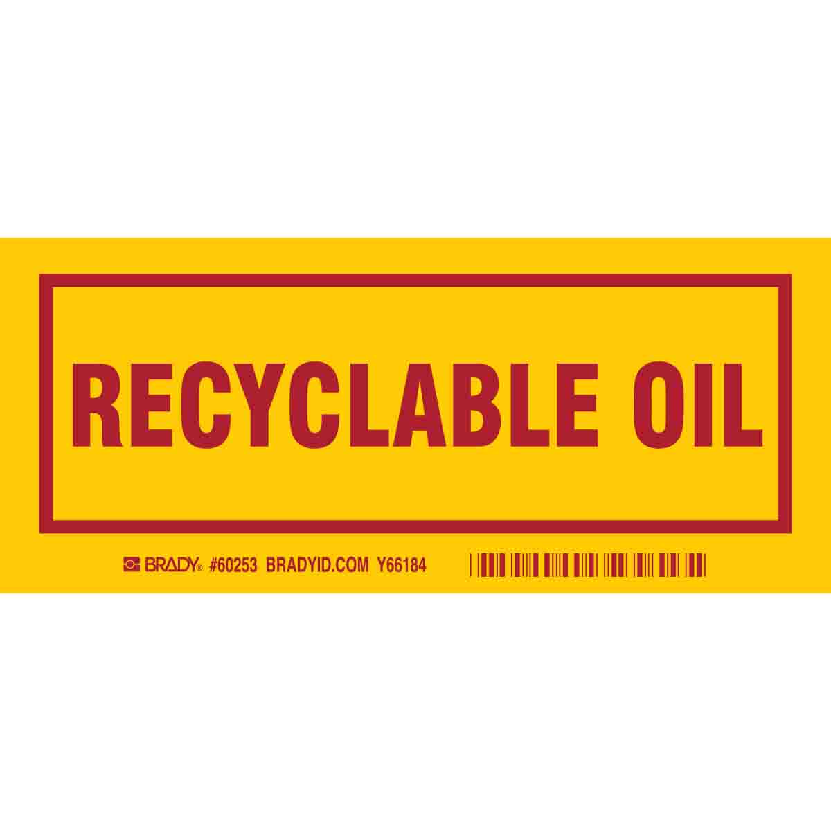 B302, 7.0X3.0", RED/YEL,REC OIL,25/PKG