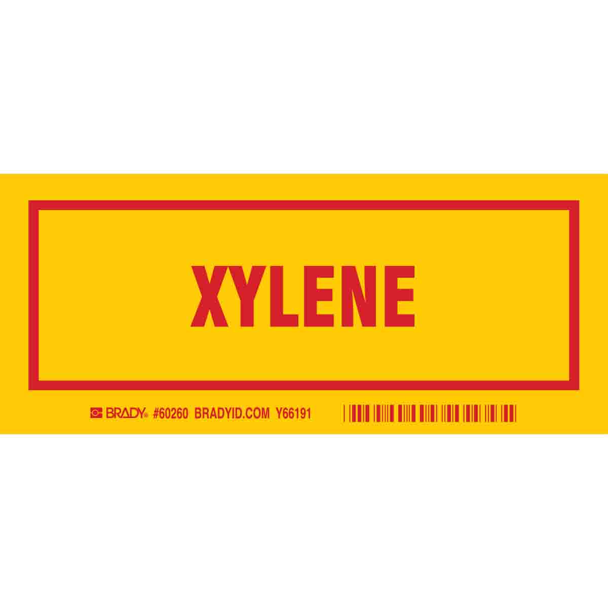 B302, 7.0X3.0", RED/YEL,XYLENE,25/PKG