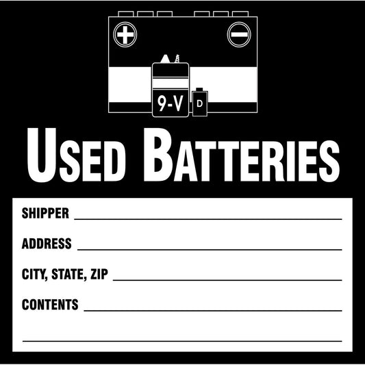 B235 6X6 BLK/WHT 100/PKG USED BATTERIES