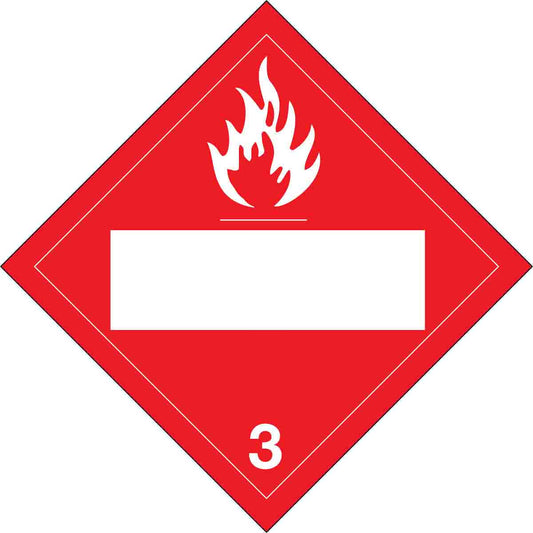 B120,10.75X10.75,RED/WHT,FLAMMABLE 3