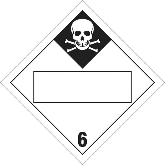 B101 10.75X10.75 BLK/W INHALATION HAZ 6