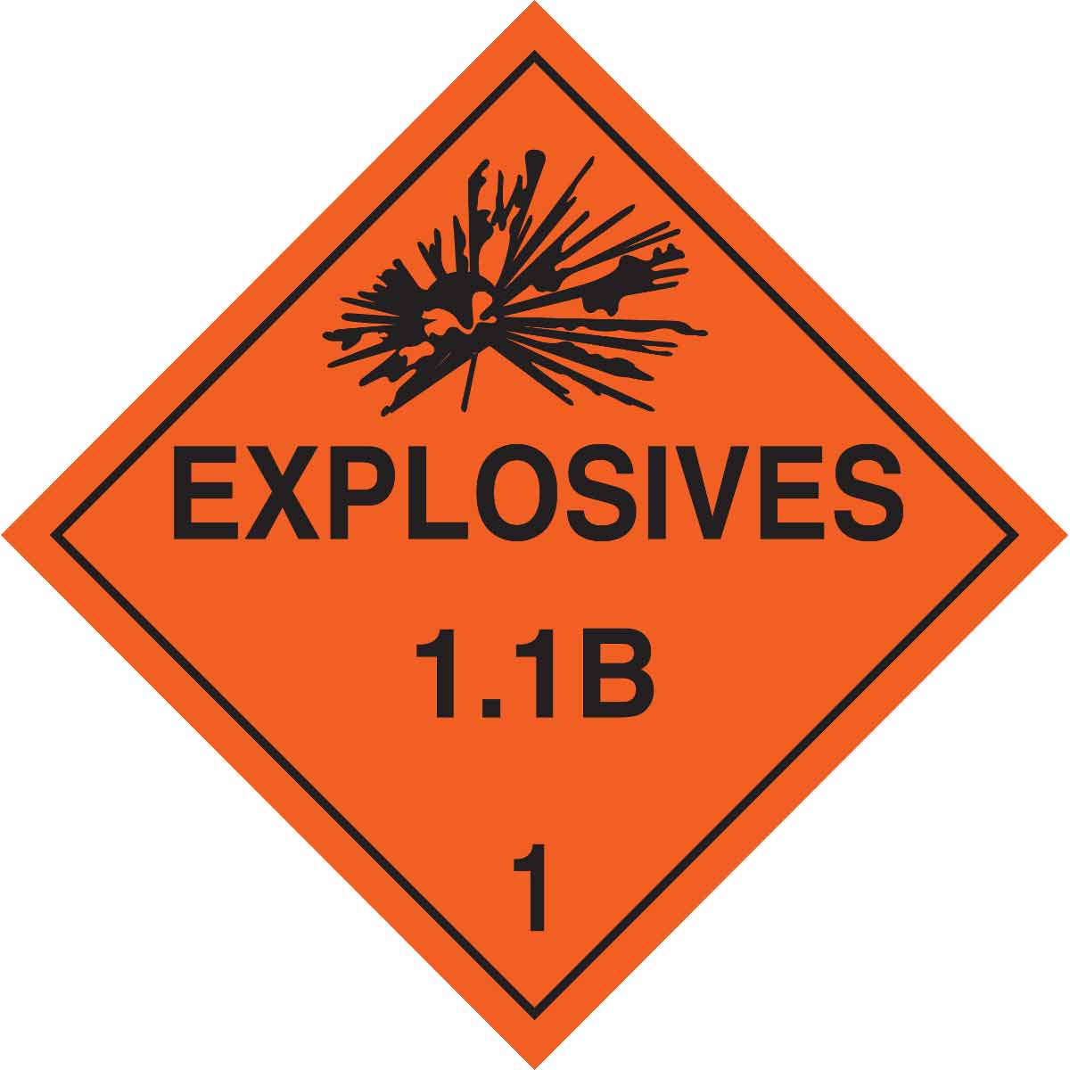 B120,10.75X10.75,BLK/ORG,EXPLOSIVES 1.1B