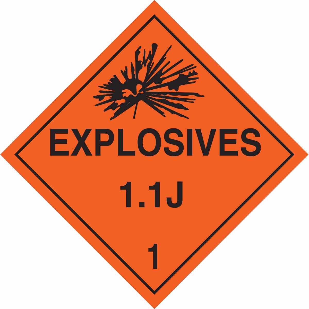 B101 10.75X10.75 BLK/ORG EXPLOSIVES 1.1J