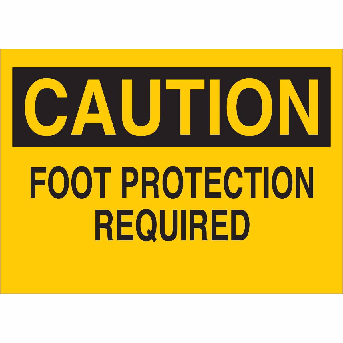 B555 10X14 BLK/YEL CAUTION FOOT PROTECTI