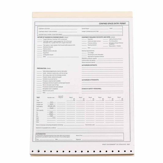 CONFINED SPACE ENTRY PERMIT - CARBONLESS