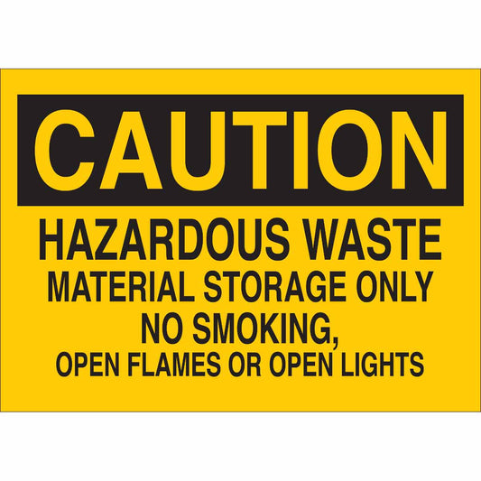 B120,10X14,BLK/YEL,HAZARDOUS WASTE