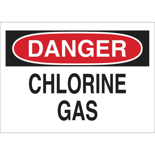 B401 10X14 RED/BLK/WHT DANGER CHLORINE G