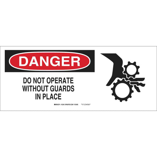 B120,7X17,RED,BLK/WHT,DO NOT OPERATE