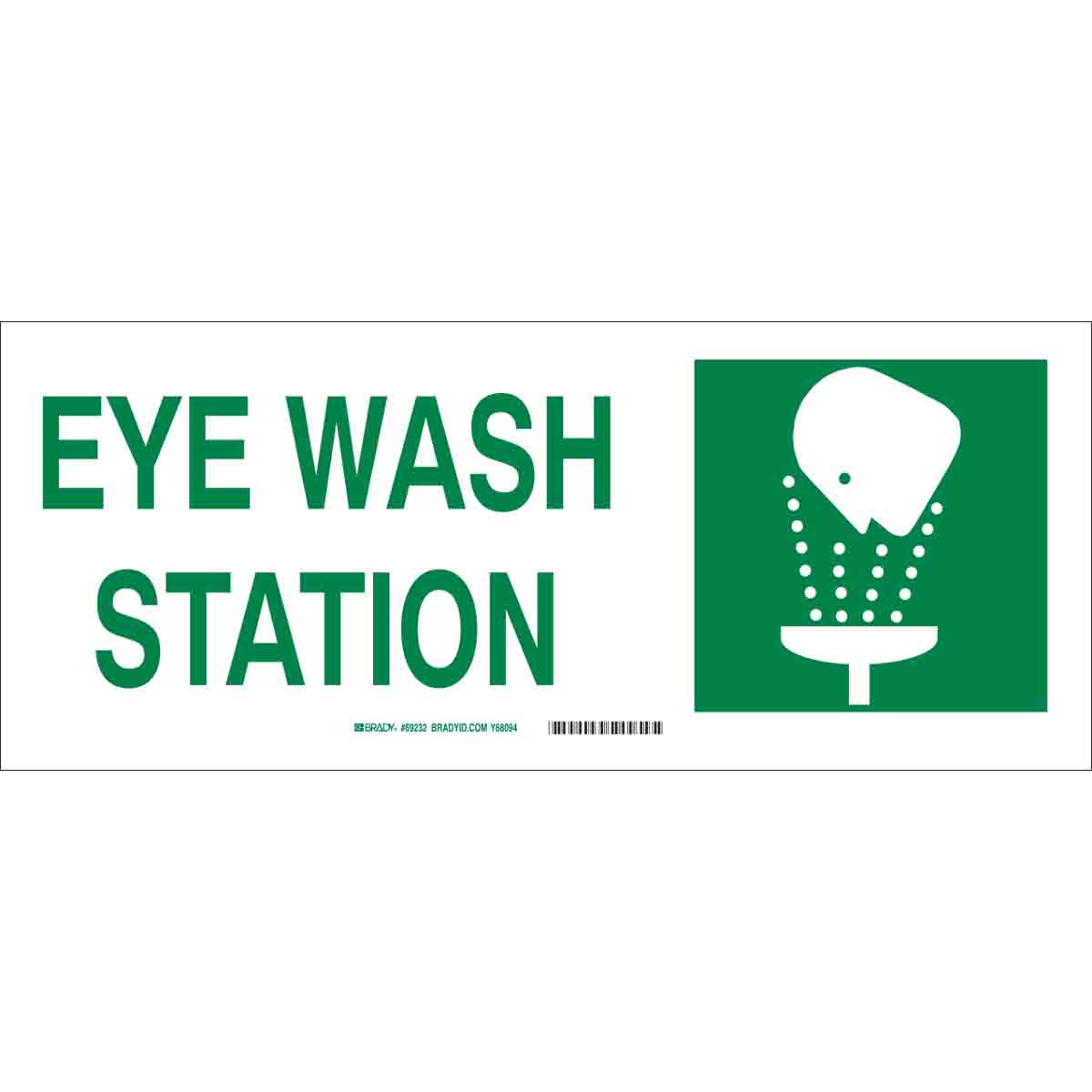 B120,7X17,GRN/WHT,EYE WASH STATION