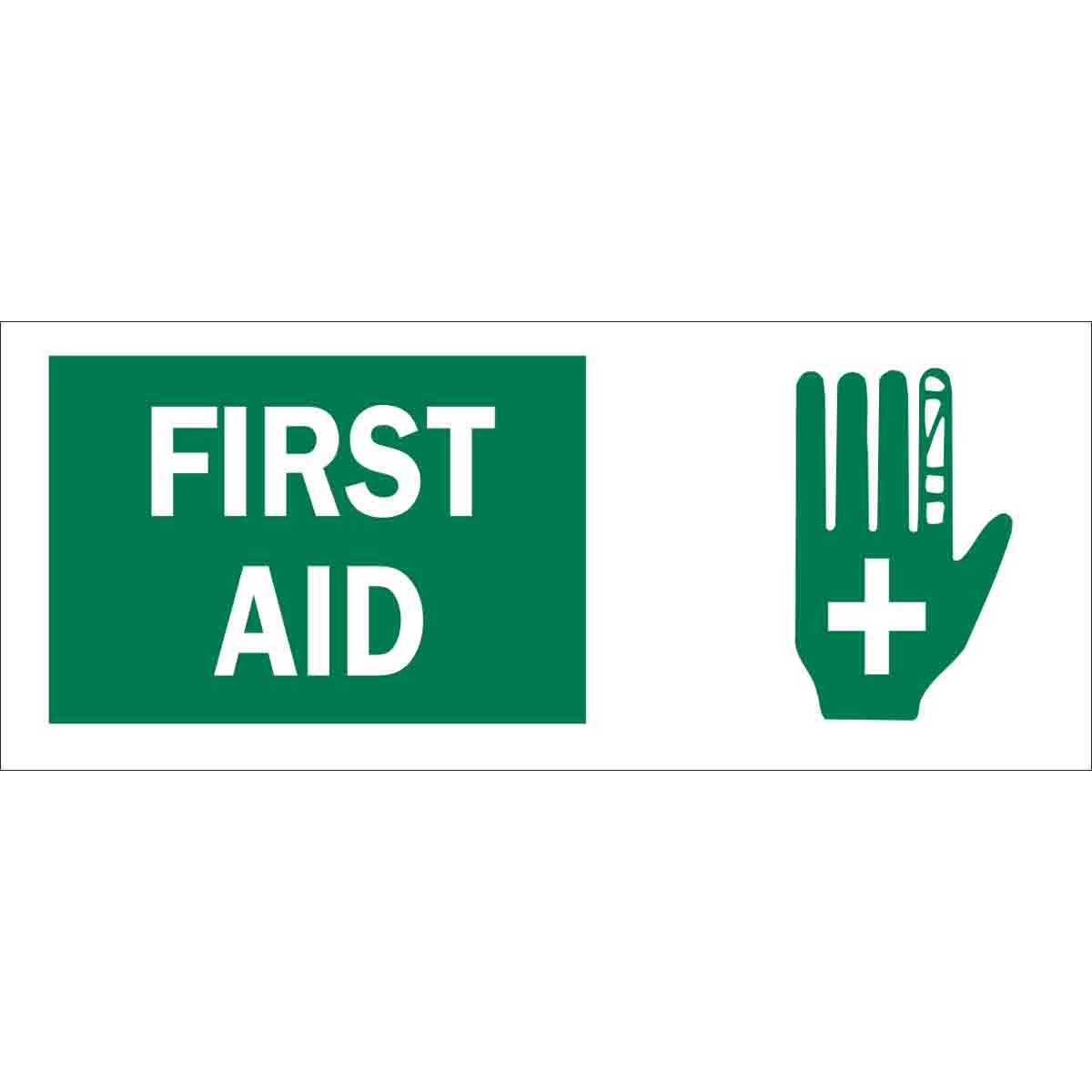 B120,7X17,GRN/WHT,FIRST AID