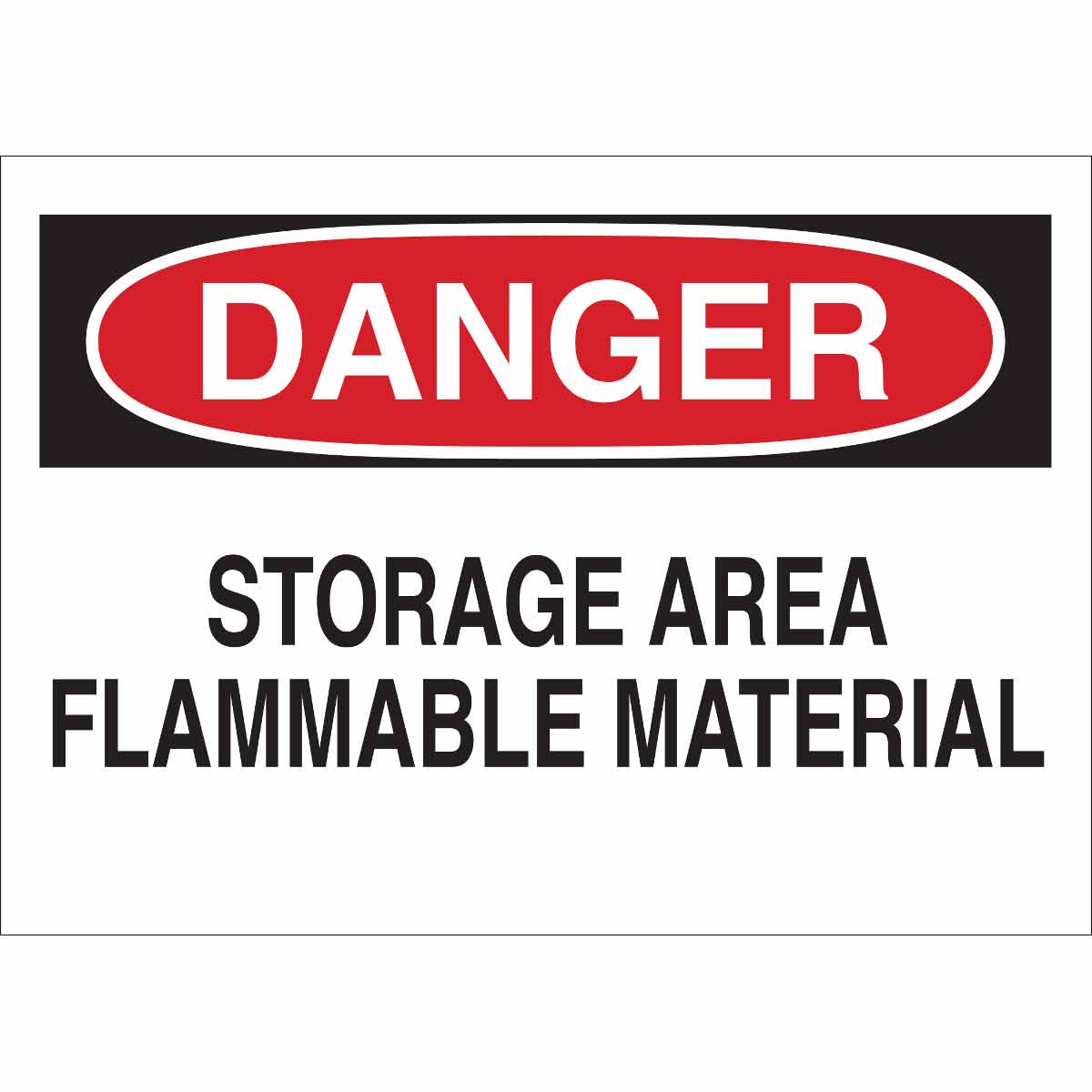 Sign 10X14 B401 STORAGE AREA FLAM MAT