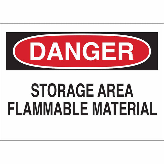 Sign 10X14 B401 STORAGE AREA FLAM MAT