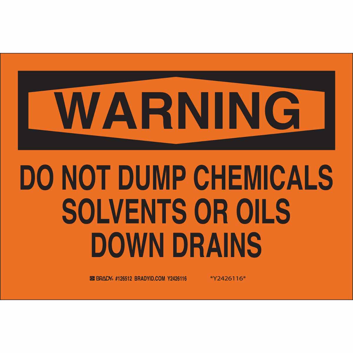 Sign 10X14 B401 DO NOT DUMP DOWN DRAINS