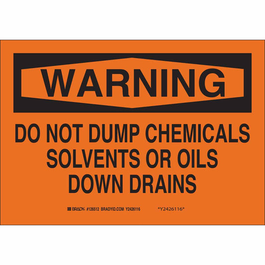 B120,10X14,BLK/ORG,DO NOT DUMP CHEMICALS