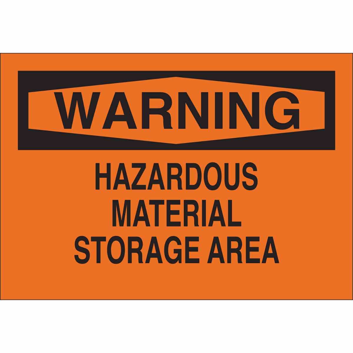 B555 10X14 BLK/ORG WARNING HAZARDOUS