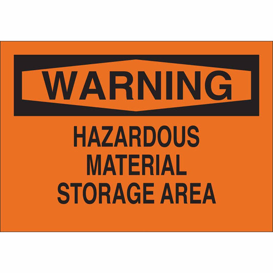 B555 10X14 BLK/ORG WARNING HAZARDOUS