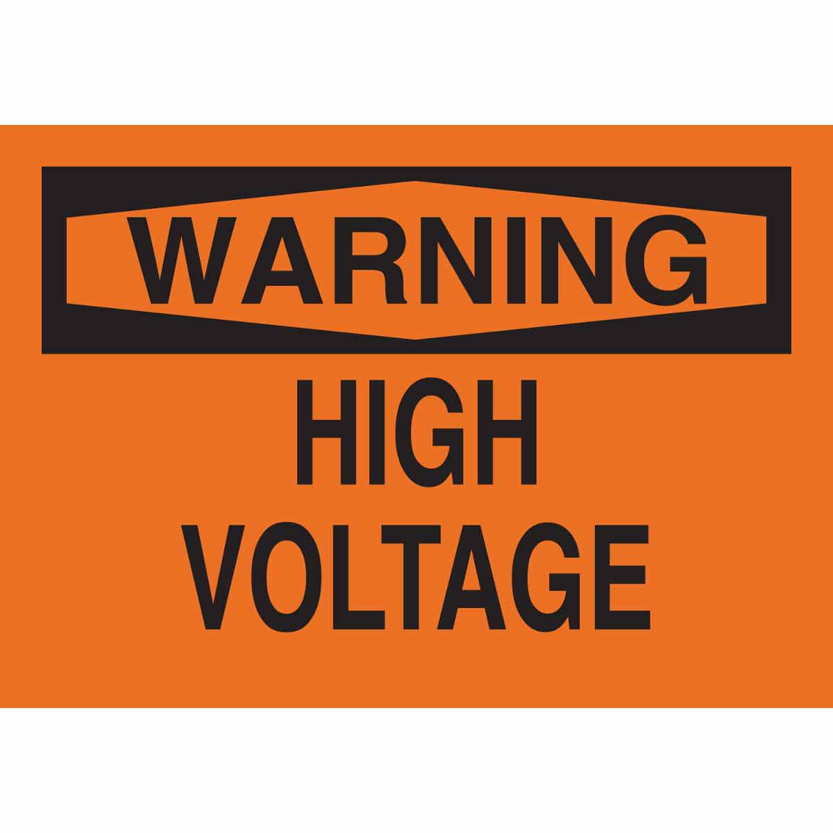 B302 7X10 BLK/ORG ELECTRICAL HAZARD SIGN