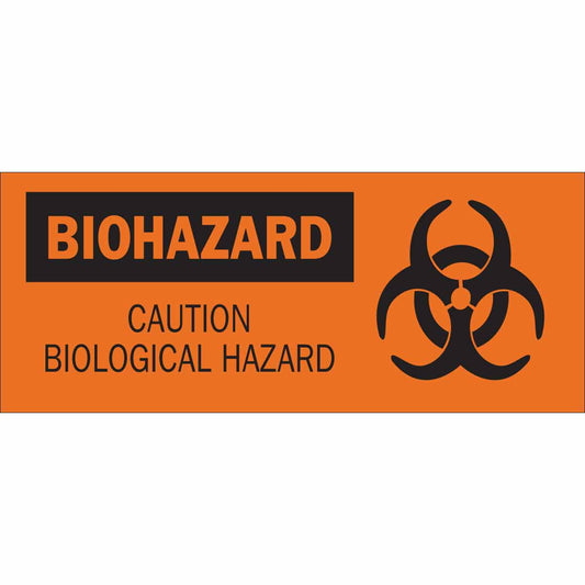 B120,7X17,BLK/ORG,BIOHAZARD CAUTION